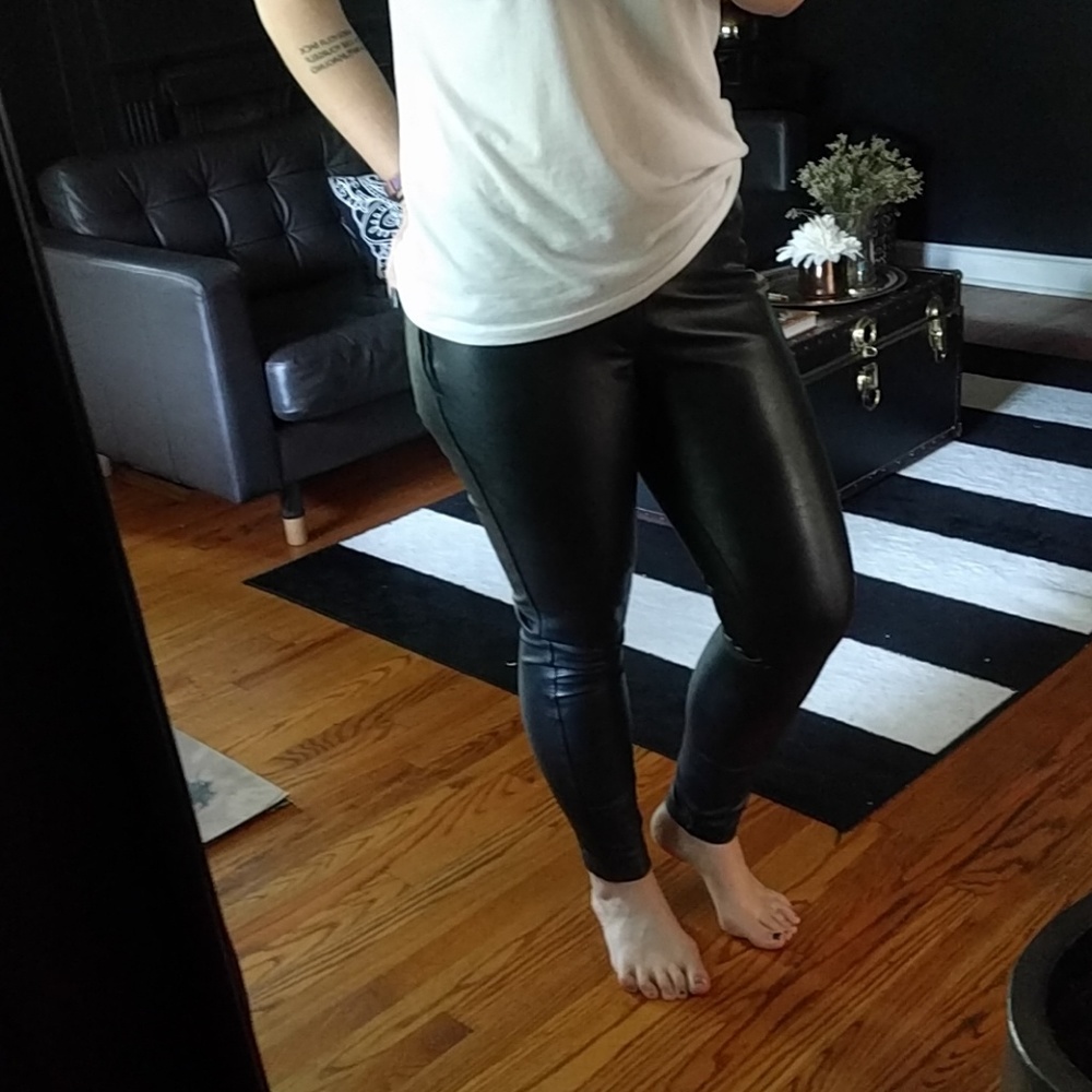 Faux leather pants